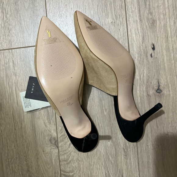 Zara Leather Pointed Heeled Mules EUR 38 - Picture 5 of 8